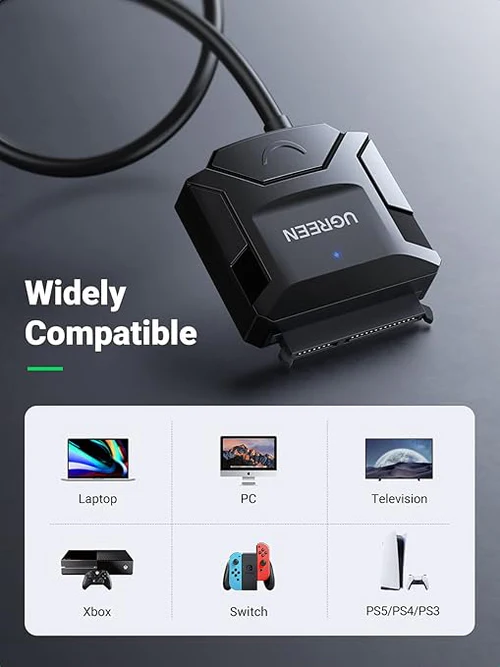 UGREEN CR108 USB 3.0 A To 3.5 2.5 SATA Adapter Cable