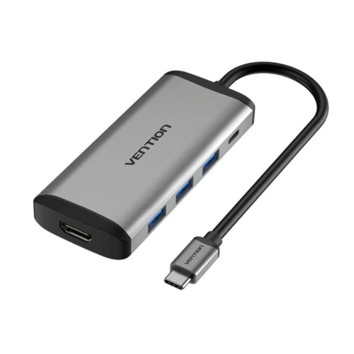 Vention USB-C to HDMI + USB 3.0×3 + PD Dock 0.15m-CNBHB
