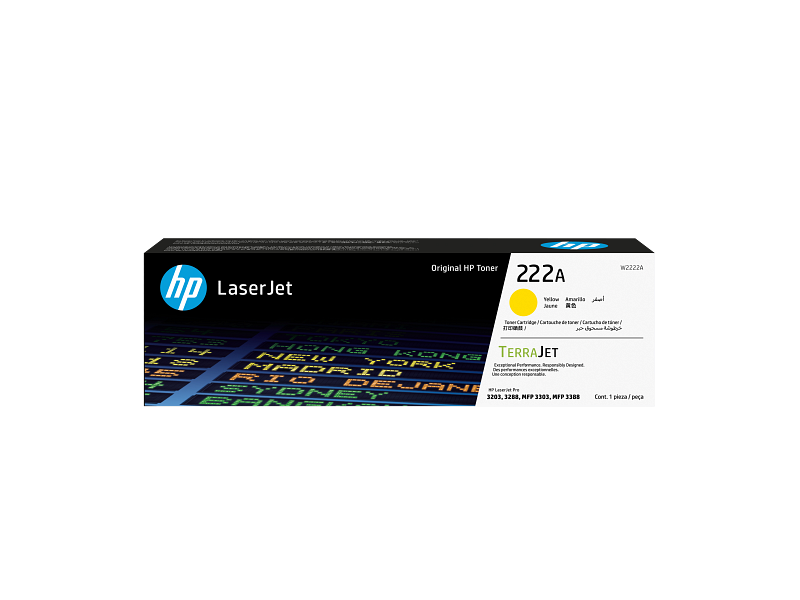 HP 222A Yellow Original LaserJet Toner Cartridge W2222A