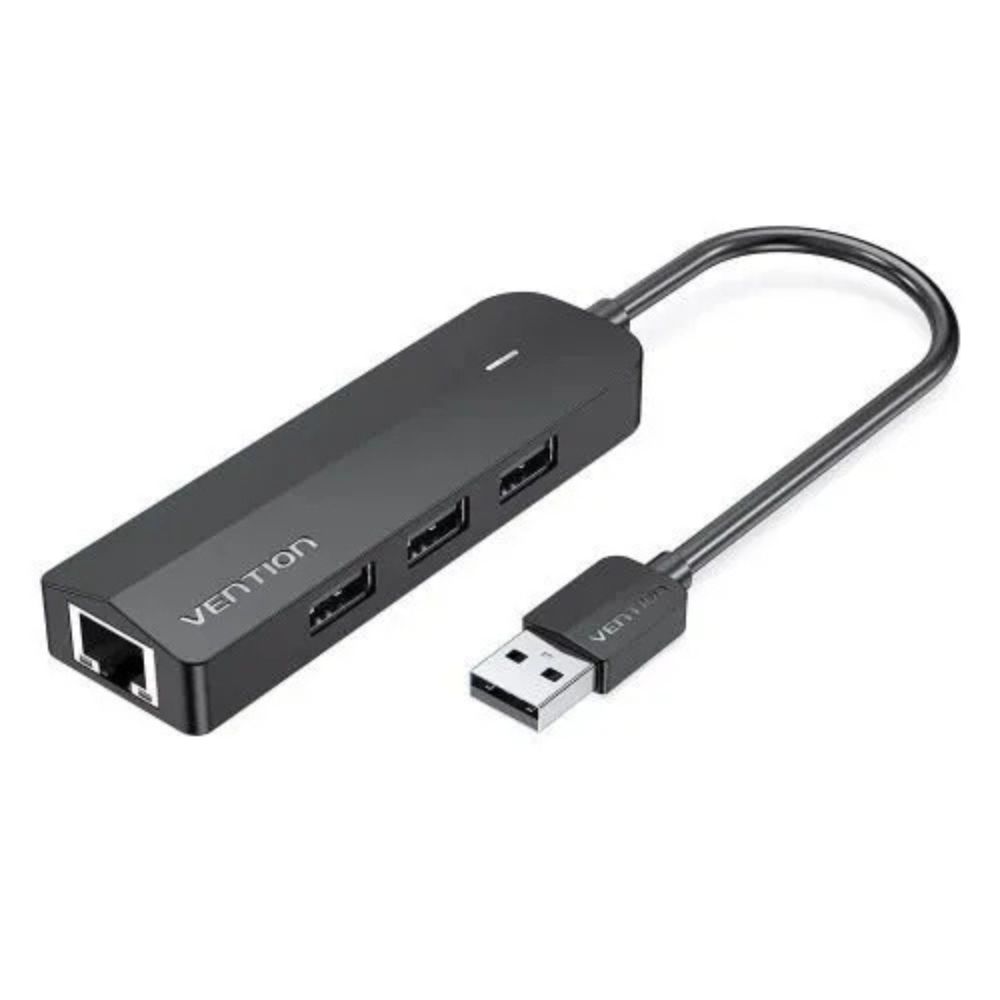 Vention Type‑C to 4‑Port USB 3.0 Hub with Power Supply Black 0.15M-TGKBB