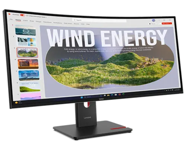 Lenovo ThinkVision T34WD-40 34" Ultrawide QHD Curved Monitor Eclipse -64AEGAT1UK