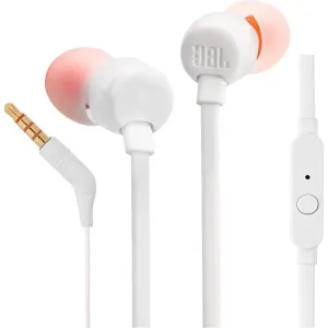 JBL Tune 110 Earphones-White-JBLT110WHT