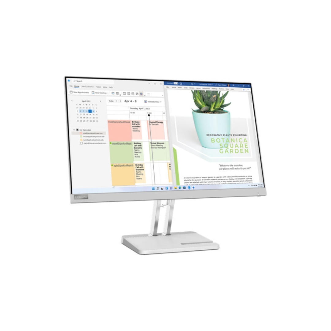 Lenovo L24e-40 23.8" FHD Monitor, Cloud Grey, VGA, HDMI - 67AAKAC3UK