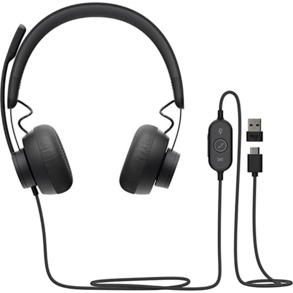Logitech Zone Wired Headset with Noise-Cancelling Mic-981-000870