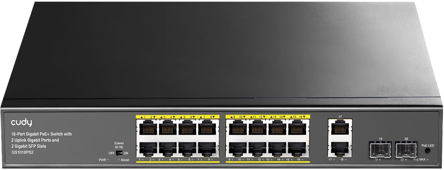 CUDY 24-PORT GIGABIT PoE(300watts) + Switch with 2 Gigabit SFP Slot