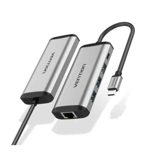 Vention USB-C Dock: 3×USB 3.0 + LAN + PD-TGDHB