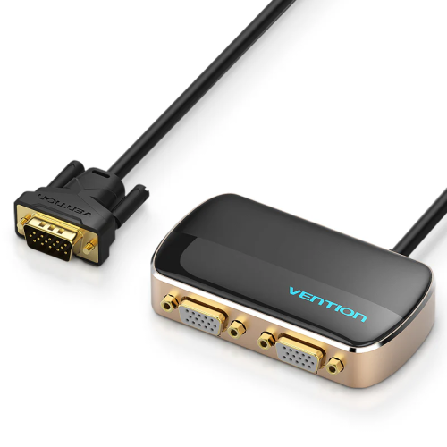 Vention 1 In 2 Out VGA Splitter Black Aluminium Alloy Type-DBABF