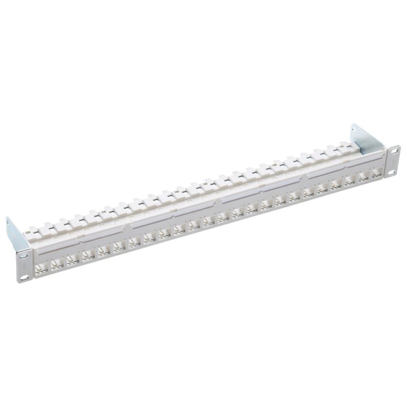 R & M 19" 1U PC Patch Panel 24-Port/u, Cat. 6A, gray, empty