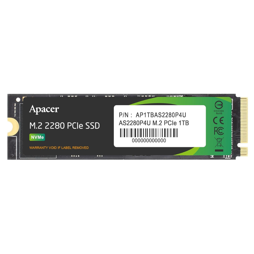 Apacer AS2280P4U 1TB M.2 PCIE GEN3 X4 NVME SSD 3500/3000MB/s