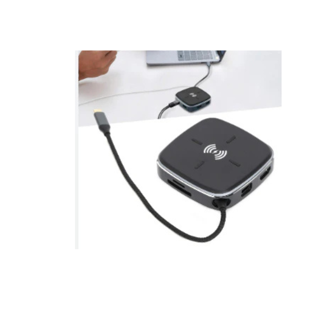 Infobit Hub USB Type C 9-in-1 with Wireless Charging