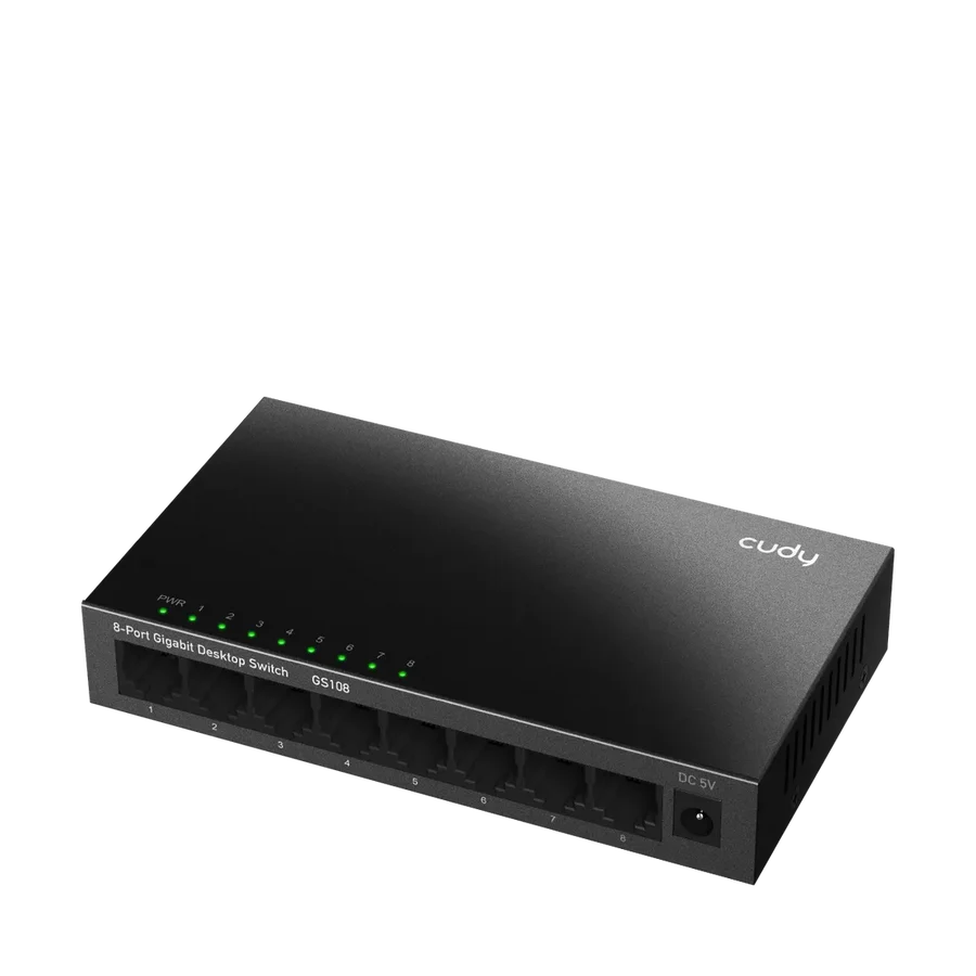 CUDY 8-PORT Gigabit metal switch 8 x 10/100/1000Mbps RJ45 ports CUDY GS108