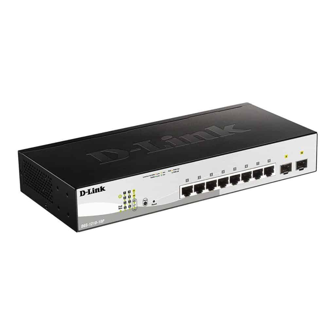 D-Link DGS-1210-10P 8-ports 10/100/1000Base-T PoE + 2 SFP ports Smart Switch- DGS-1210-10P