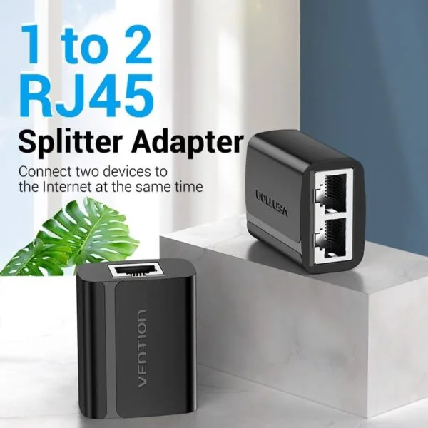 Vention 1 to 2 RJ45 Splitter Adapter Black-IPTB0