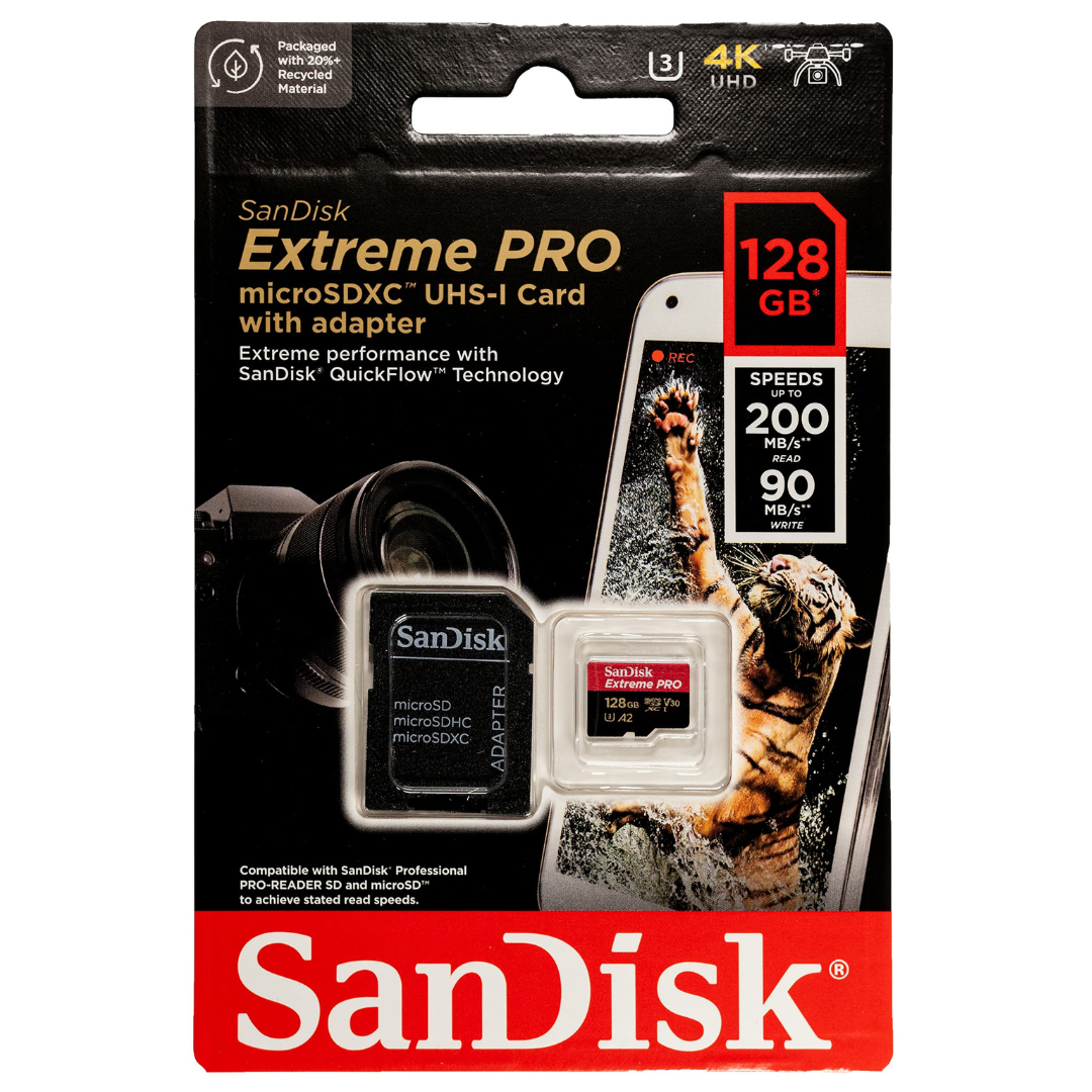SanDisk Extreme PRO microSDXC 128GB card–SDSQXCD-128G-GN6MA