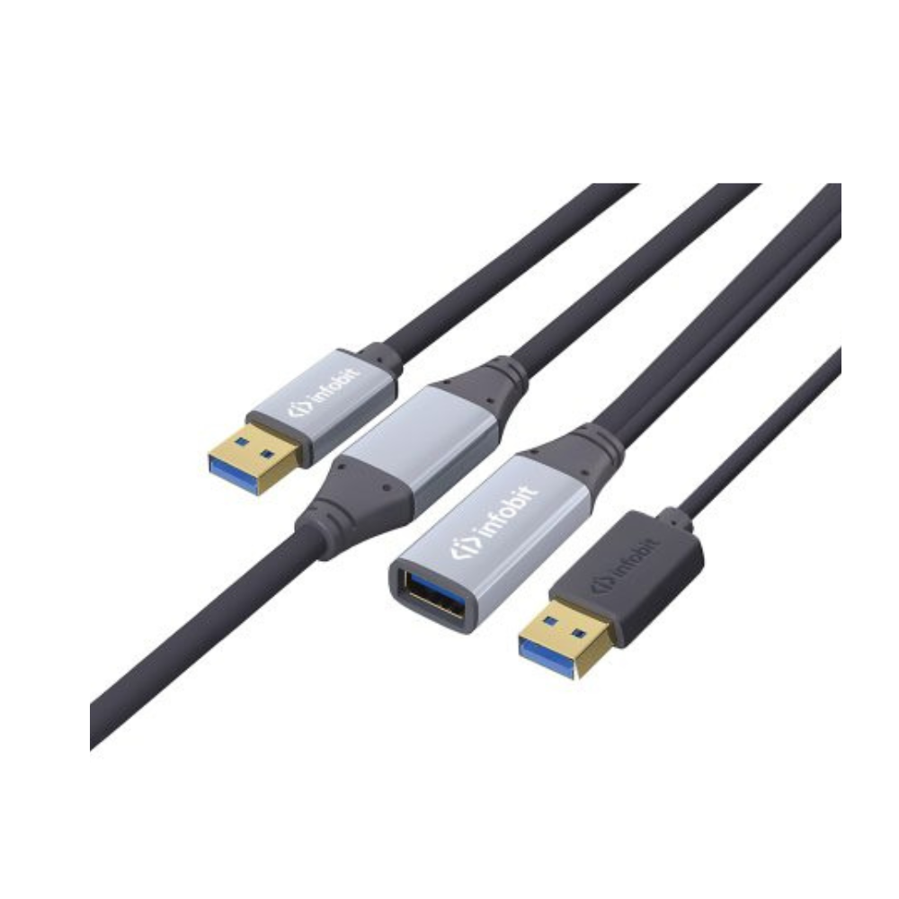 Infobit USB 3.0 Active Copper Extension Cable AM to AF 5M