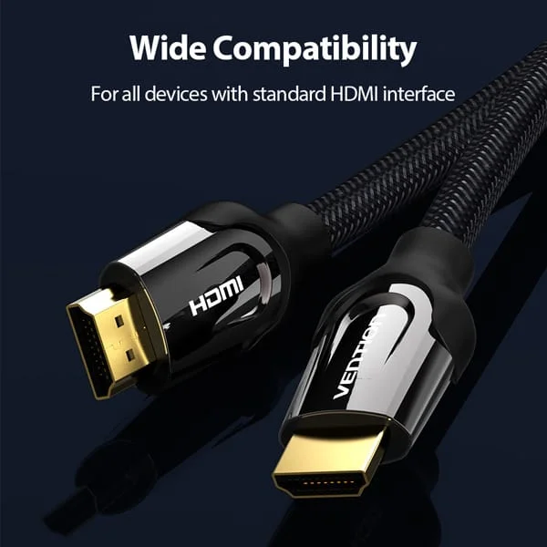 Vention Nylon Braided 4K Flat HDMI Cable 2M Zinc Alloy-AASBH