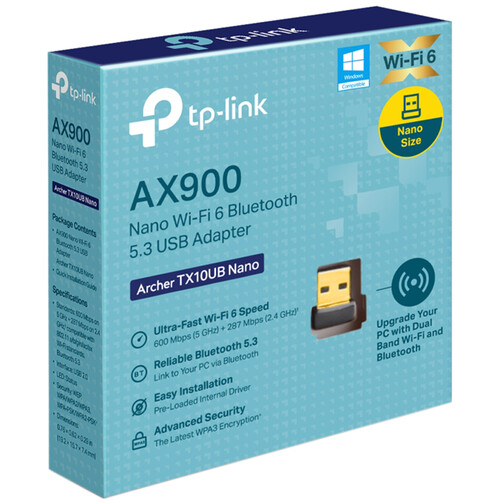 TP-Link AX900 Nano Wireless Wi-Fi 6 & Bluetooth USB Adapter (TL-ARCHER TX10UB NANO)