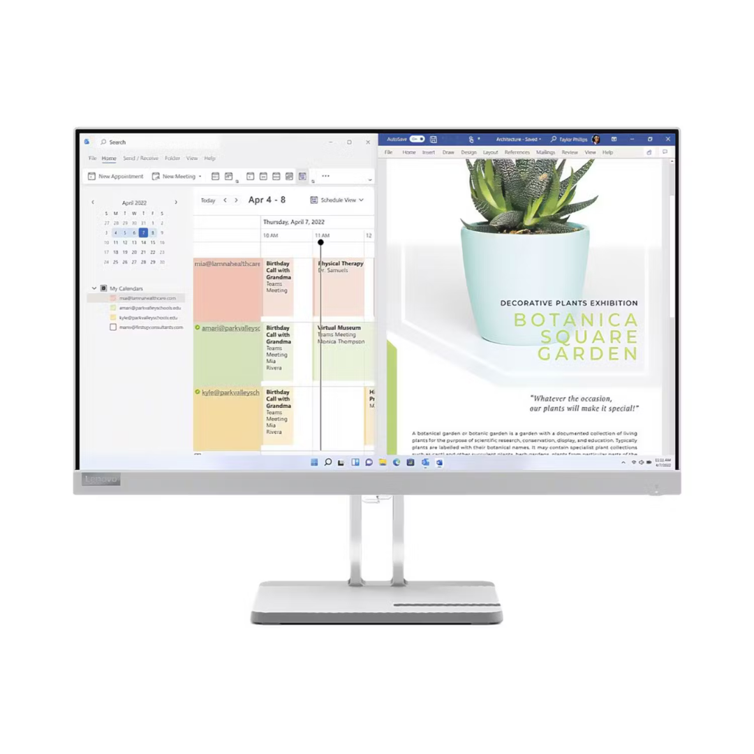 Lenovo L24e-40 23.8" FHD Monitor, Cloud Grey, VGA, HDMI - 67AAKAC3UK