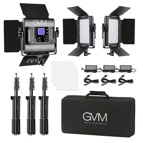 GVM 800D-RGB LED Light Panel (3-Light Kit)