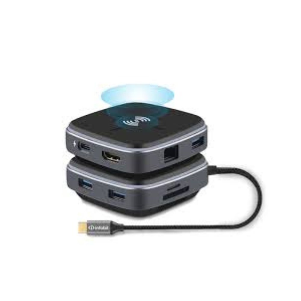 Infobit Hub USB Type C 9-in-1 with Wireless Charging