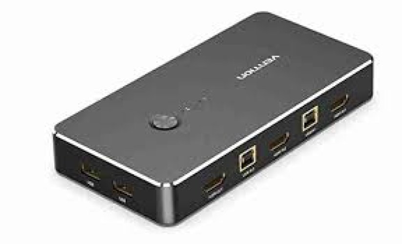 Vention 2 in 1 Out VGA KVM Switch Black Metal Type - DBEBO